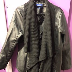 Women’s Apt. 9 Faux Leather Jacket with Knit Front